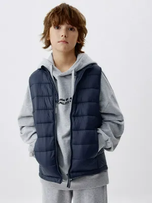 Базовый стеганый жилет детский, синий, арт. 4415