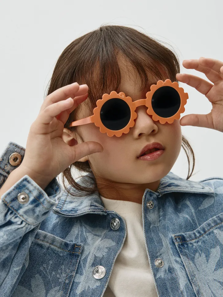 Детские круглые солнцезащитные очки, оранжевый, арт. 4417