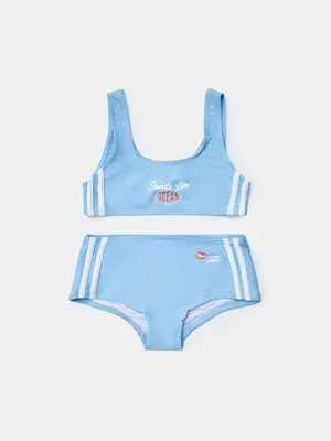 Раздельный купальник SELA для девочек, голубой, арт. 44294