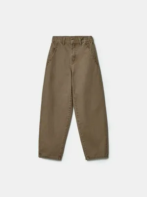 Джинсы багги Sela для мальчиков, хаки, арт. 44317