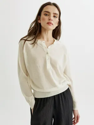 Джемпер SELA на пуговицах, бежевый, арт. 44330