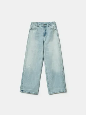 Джинсы Sela широкие для девочек, голубой, арт. 44332