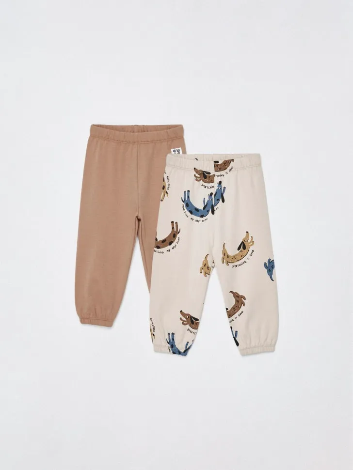 Набор из 2 трикотажных джоггеров для малышей, разноцветный, арт. 4439