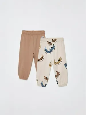 Набор из 2 трикотажных джоггеров для малышей, разноцветный, арт. 4439