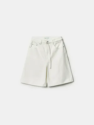 Широкие джинсовые шорты SELA, белый, арт. 44399