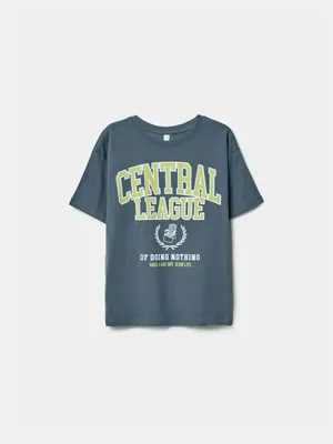 Футболка оверсайз SELA с принтом для мальчиков, синий, арт. 44416