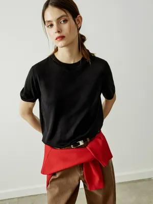 Женский джемпер Sela из шерсти, черный, арт. 44447