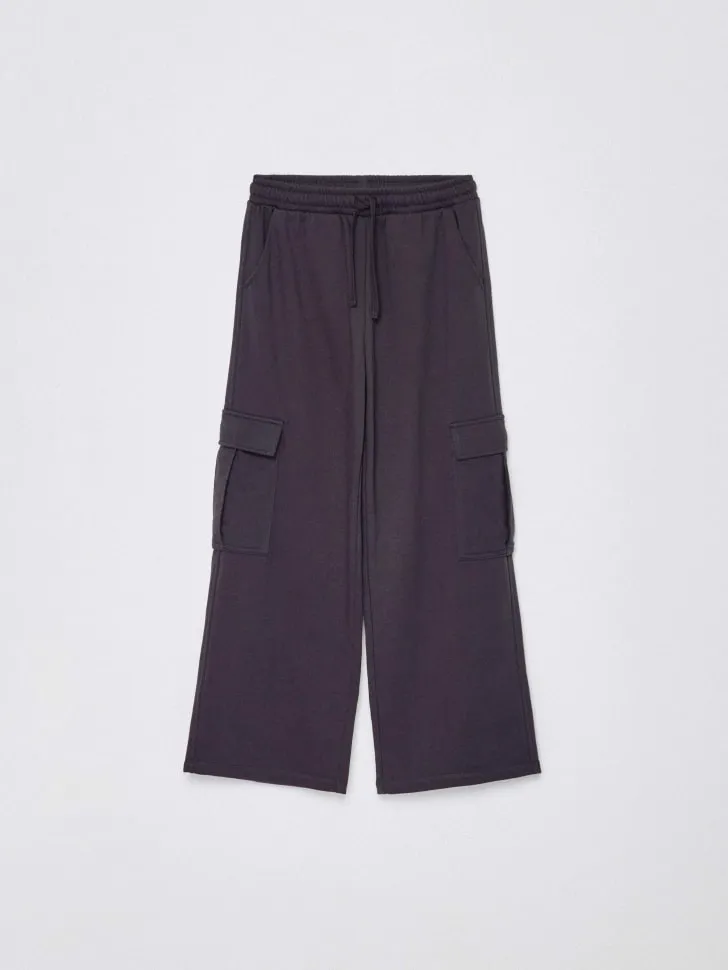 Трикотажные брюки карго для мальчиков SELA ARCHIVE, серый, арт. 4445