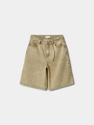 Широкие джинсовые шорты SELA, бежевый, арт. 44451