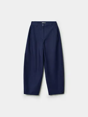 Брюки SELA свободные из хлопка с лиоцеллом, синий, арт. 44456