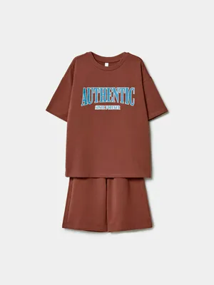 Комплект футболка и шорты SELA для мальчиков, коричневый, арт. 44470