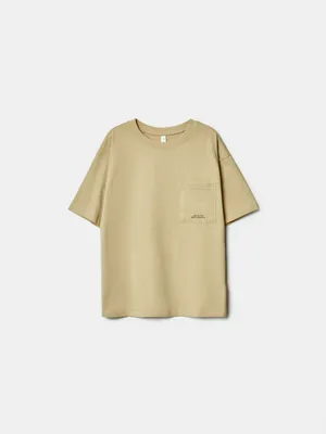 Футболка Sela оверсайз с карманом, бежевый, арт. 44485