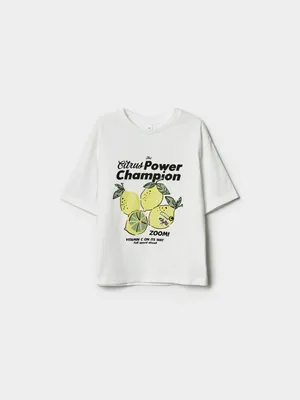 Футболка оверсайз с принтом SELA для мальчиков, белый, арт. 44501