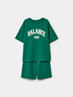 Комплект Sela из футболки и шорт для мальчиков, зеленый, арт. 44504