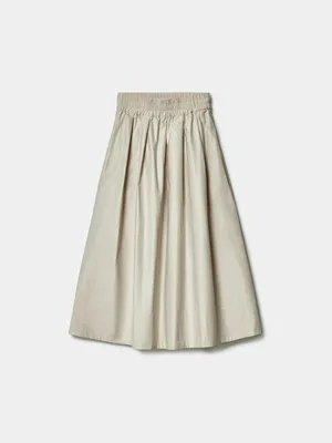 Юбка SELA Young расклешенная миди, бежевый, арт. 44507