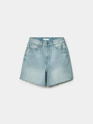 Джинсовые шорты SELA с необработанным краем, голубой, арт. 44514