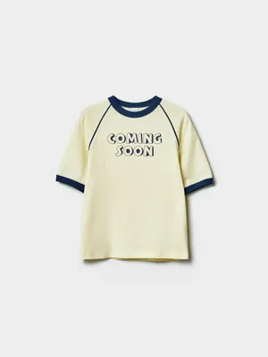 Футболка оверсайз с принтом SELA для мальчиков, бежевый, арт. 44520