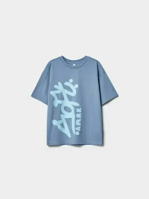 Футболка оверсайз Sela с принтом для мальчиков, голубой, арт. 44537