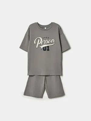 Комплект SELA из футболки и шорт для мальчиков, серый, арт. 44541