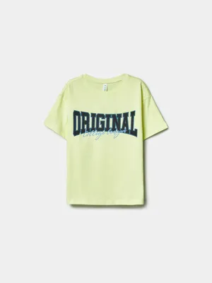 Футболка оверсайз SELA с принтом для мальчиков, зеленый, арт. 44548