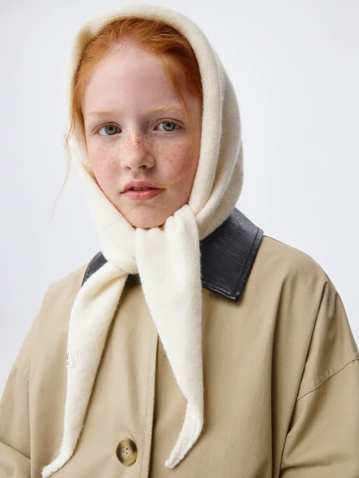 Вязаная косынка для девочек, белый, арт. 4455