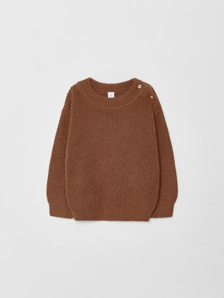 Вязаный джемпер для малышей, коричневый, арт. 4458
