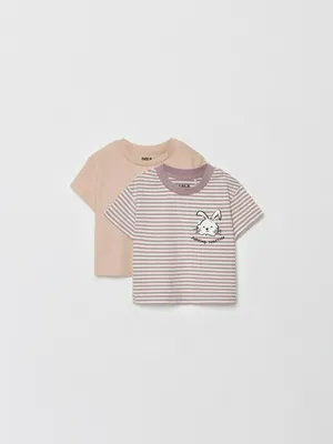 Набор из 2 футболок для малышей, разноцветный, арт. 4461