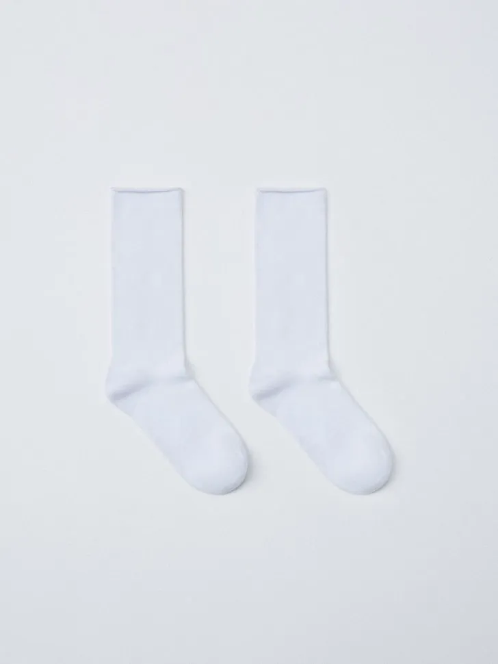 Длинные носки в рубчик, белый, арт. 4463