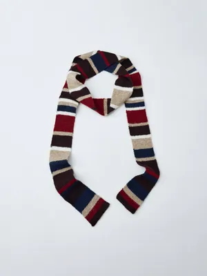 Узкий длинный шарф с содержанием шерсти, арт. 4467