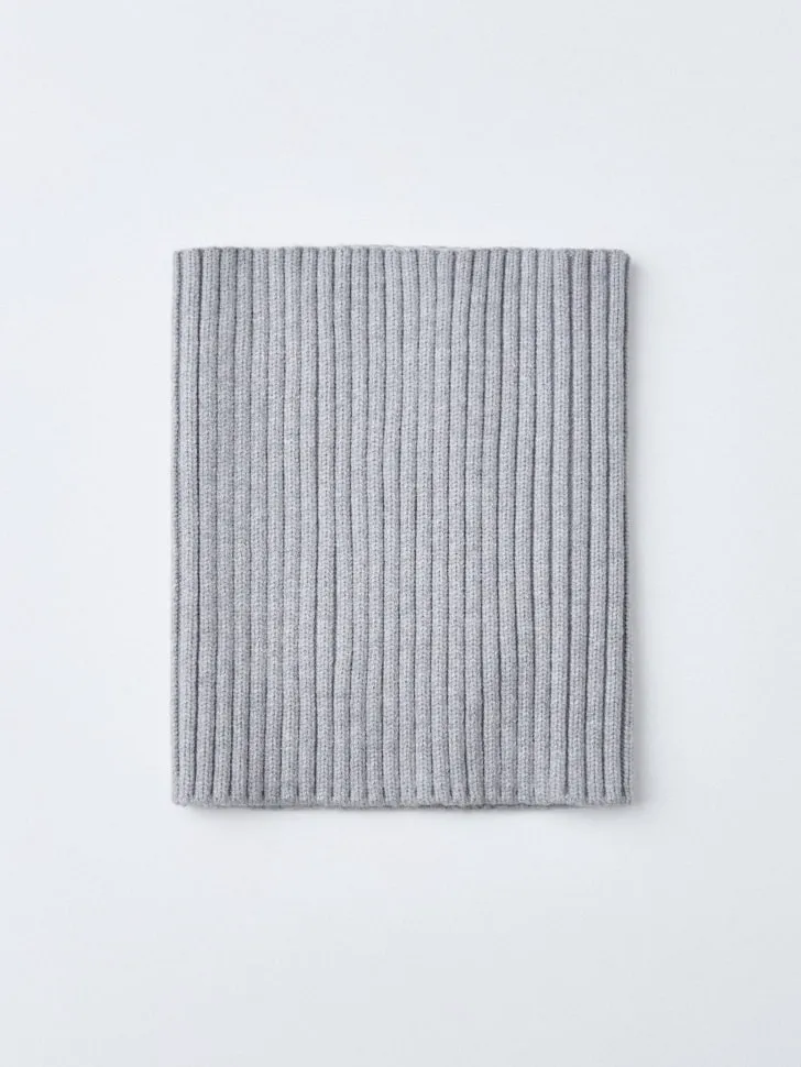 Вязаный снуд для девочек, серый, арт. 4468