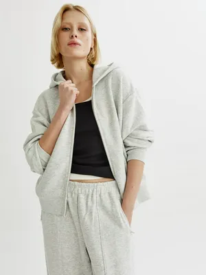 Худи оверсайз на молнии SELA, серый, арт. 44680