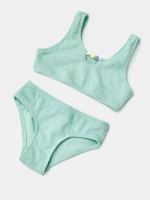 Раздельный купальник Sela для девочек, зеленый, арт. 44685