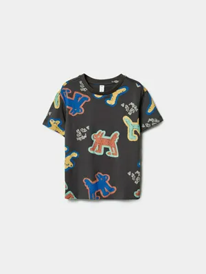 Футболка SELA с принтом для мальчиков, серый, арт. 44687