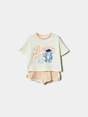 Комплект из футболки и шорт SELA для девочек, разноцветный, арт. 44690