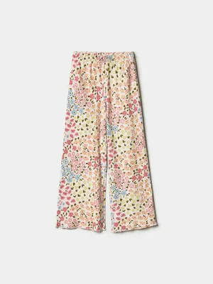 Брюки SELA для девочек с цветочным принтом, разноцветный, арт. 44708