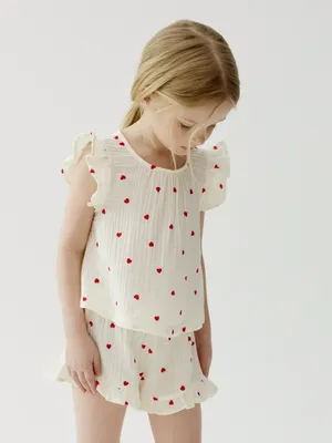 Пижама Sela из муслина для девочек, бежевый, арт. 44724