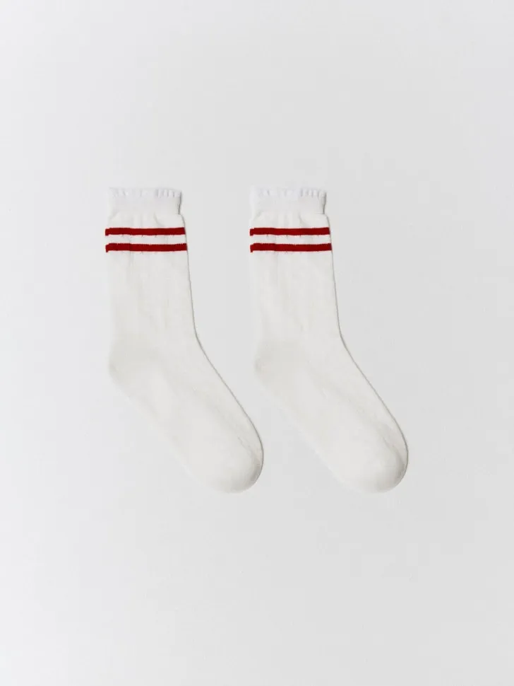 Носки с оборкой и полосками, разноцветный, арт. 4476