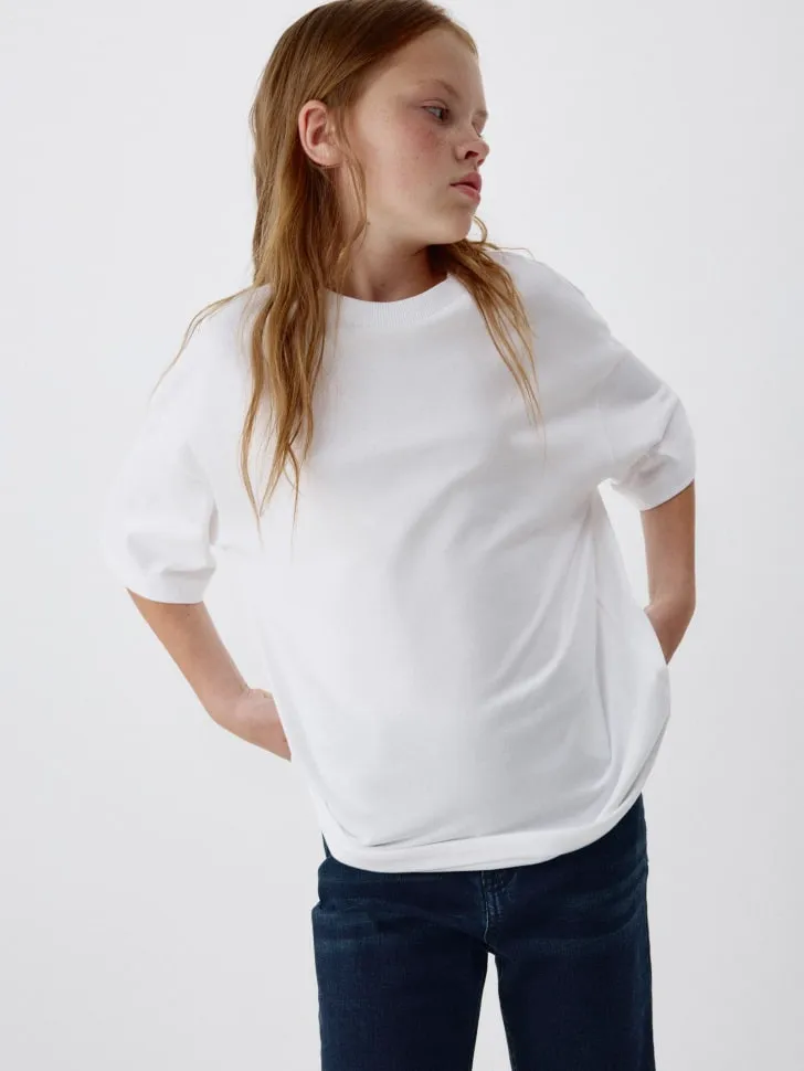 Базовая футболка детская, белый, арт. 4478