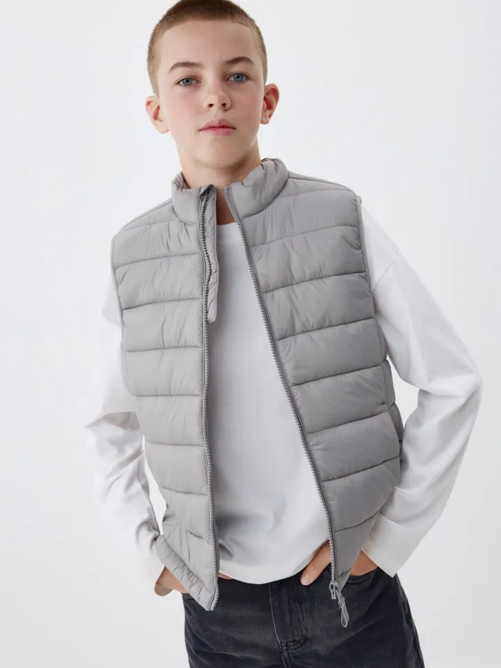 Детский стеганый жилет, серый, арт. 4483