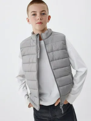 Детский стеганый жилет, серый, арт. 4483