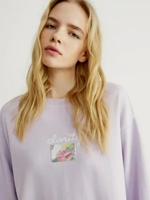 Лонгслив SELA с принтом Clarity Art People, фиолетовый, арт. 44907
