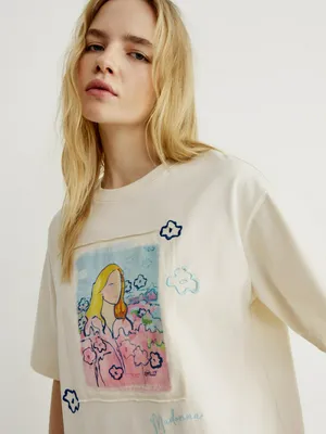 Футболка SELA ART PEOPLE с Адель Левитовой, белый, арт. 44913