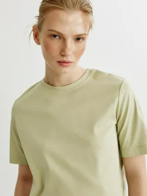 Футболка Sela из модала с шелком, зеленый, арт. 44916