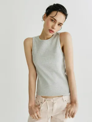 Базовый топ Sela в рубчик, серый, арт. 44937