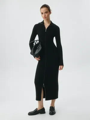 Платье макси на молнии, черный, арт. 4495