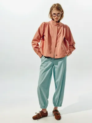 Брюки SELA Young широкие с резинкой по низу, голубой, арт. 44960