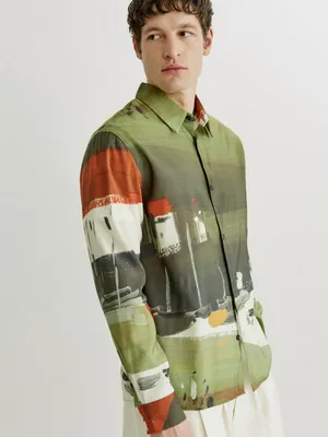 Рубашка SELA ART PEOPLE с Алексеем Ланцевым, разноцветный, арт. 44975