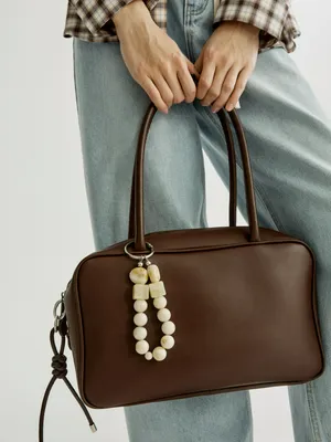 Брелок SELA с подвеской, бежевый, арт. 44990