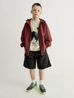 Шорты для мальчиков SELA из фактурного хлопка, черный, арт. 44996