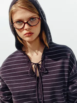 Вязаное худи оверсайз SELA Young, фиолетовый, арт. 45000